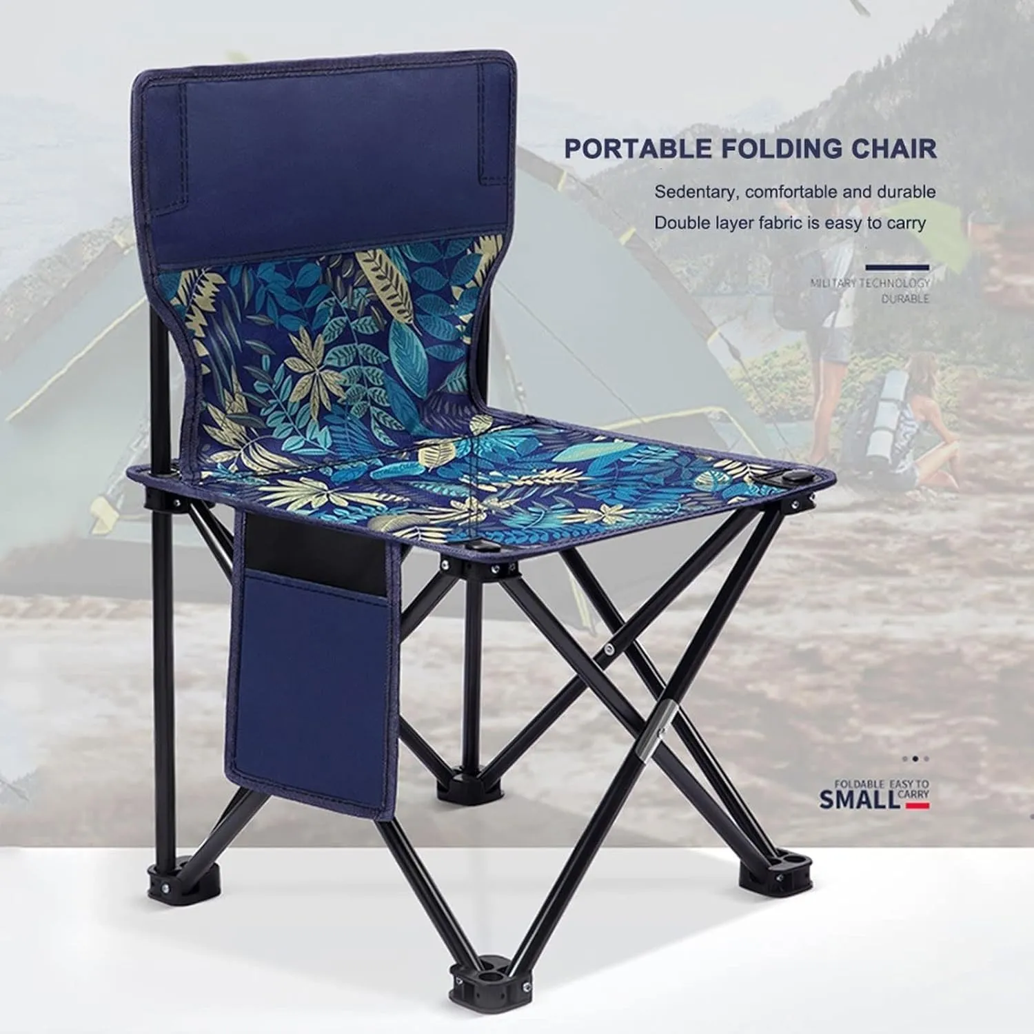Portable Folding Stool - Outdoor Camping Chairs Portable Fishing Chair Fishing Leisure Folding Stool Aluminum Alloy(A)