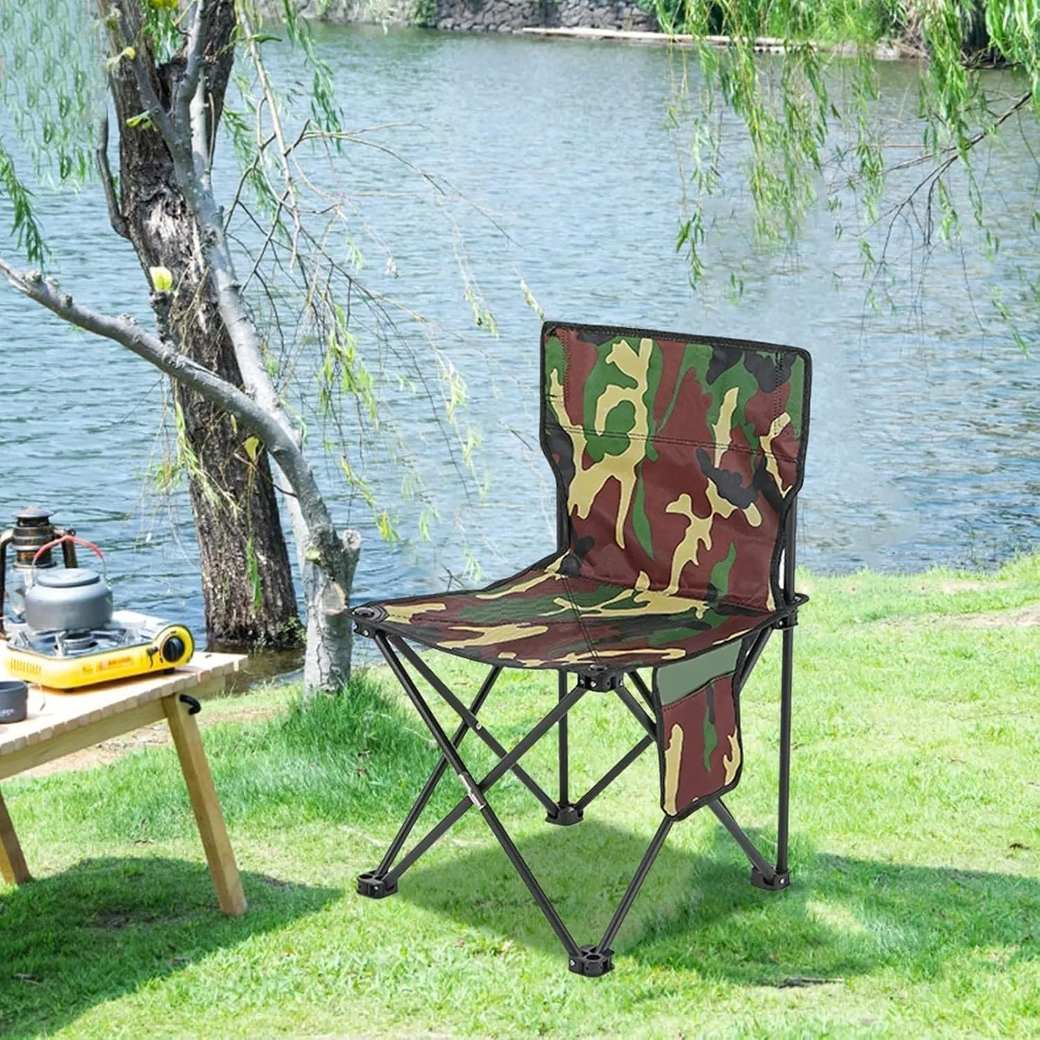 Portable Folding Stool - Outdoor Camping Chairs Portable Fishing Chair Fishing Leisure Folding Stool Aluminum Alloy(A)