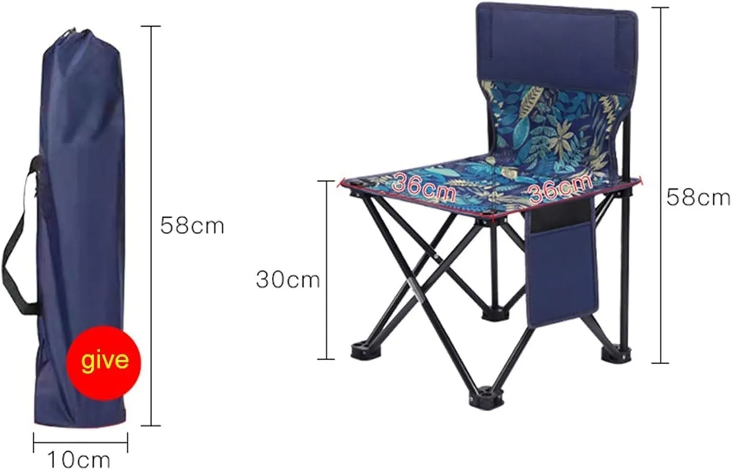 Portable Folding Stool - Outdoor Camping Chairs Portable Fishing Chair Fishing Leisure Folding Stool Aluminum Alloy(A)