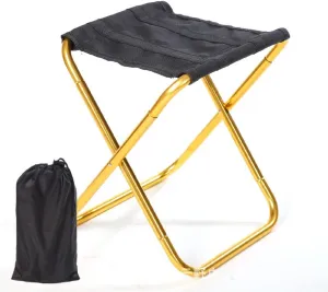 Portable Folding Stool Outdoor Foldable Lightweight Aluminum Stools with Storage Bag for Fishing Picnic Camping BBQ /2562, 1, Golden, 464895