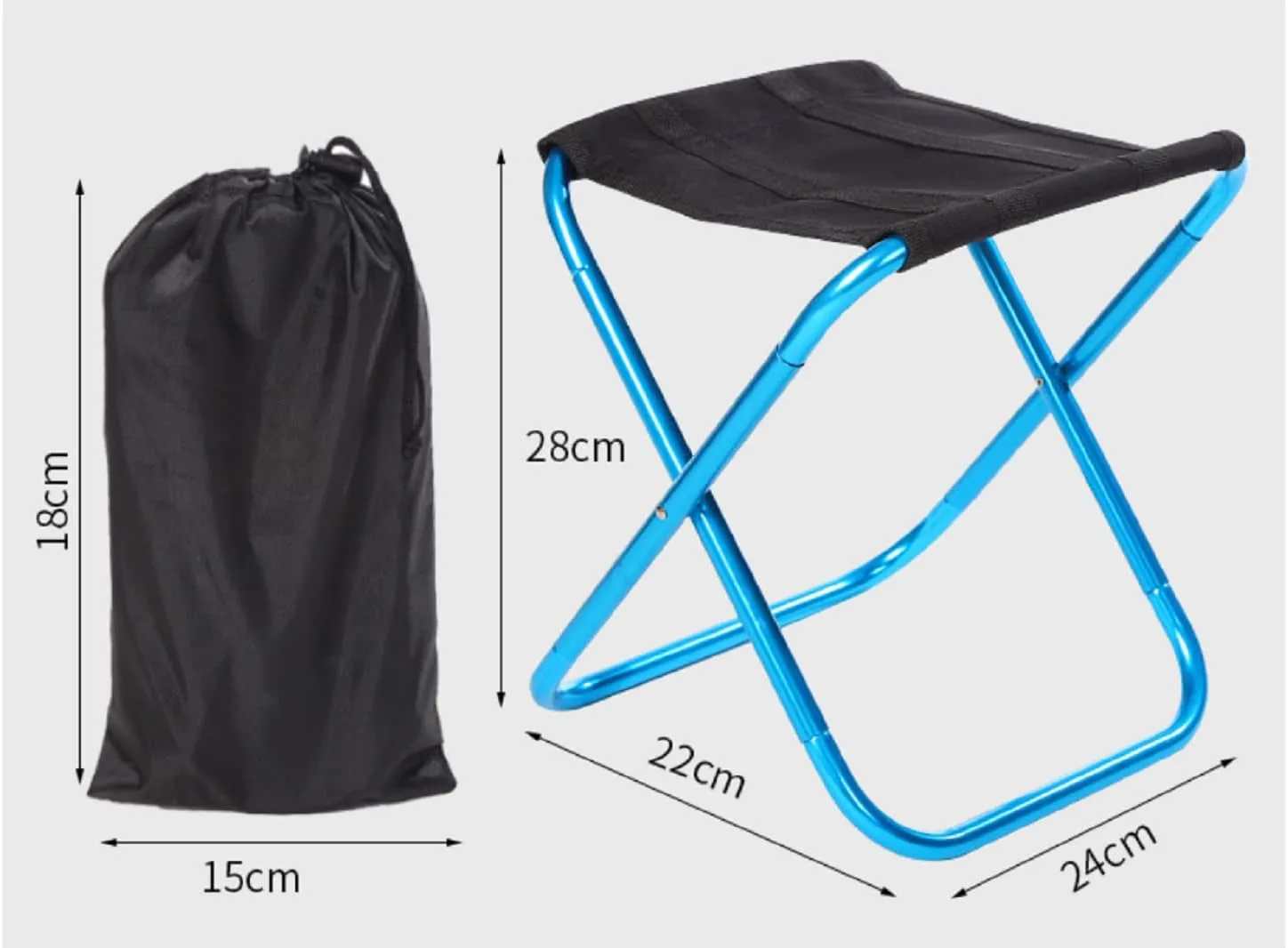 Portable Folding Stool Outdoor Foldable Lightweight Aluminum Stools with Storage Bag for Fishing Picnic Camping BBQ /2562, 1, Golden, 464895