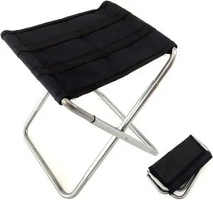 Portable Folding Stool,Outdoor Foldable Lightweight Aluminum Stools with Storage Bag for Fishing Picnic Camping BBQ Travel,Silver
