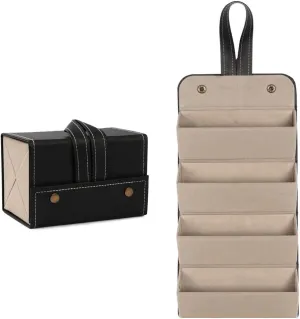 Portable Glasses Case Cover Leather 2/3/4/5/6 Pairs of Sunglasses Holder Box Eyeglasses Storage Box Magnet Switch Bag Boxes (Color : 4 Slot Black, Size : One Size)