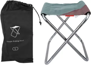 Portable Oxford Cloth Folding Stool, Lightweight Camping Folding Chair, Durably Aluminum Alloy Frame for Outdoor Activities Like Picnic Fishing BBQ (Large Dark Green)