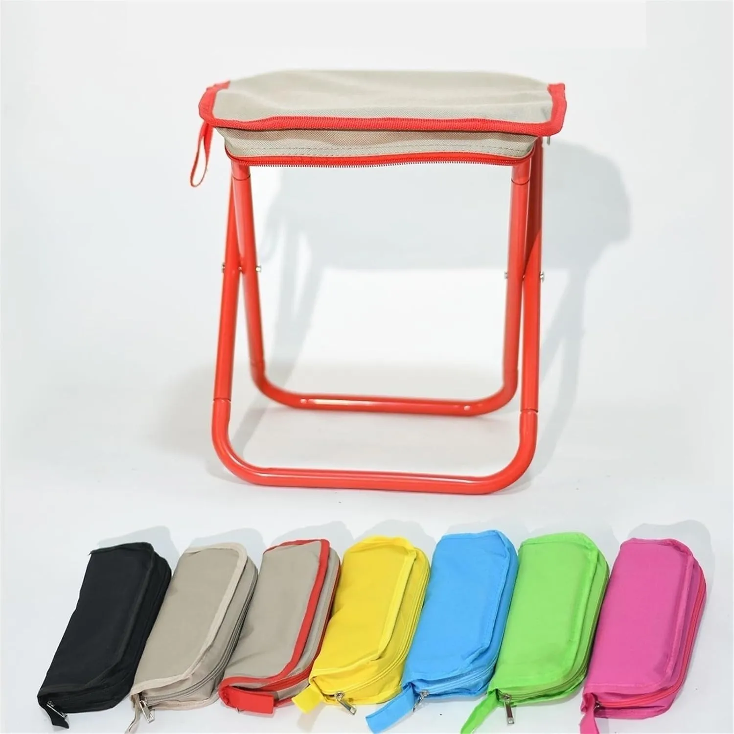 Portable Stool Handbag Type Foldable Small Stool Creative Pocket Storable Fishing Stool Out Picnic Carry On Camping Chair Folding Stool(Blue)