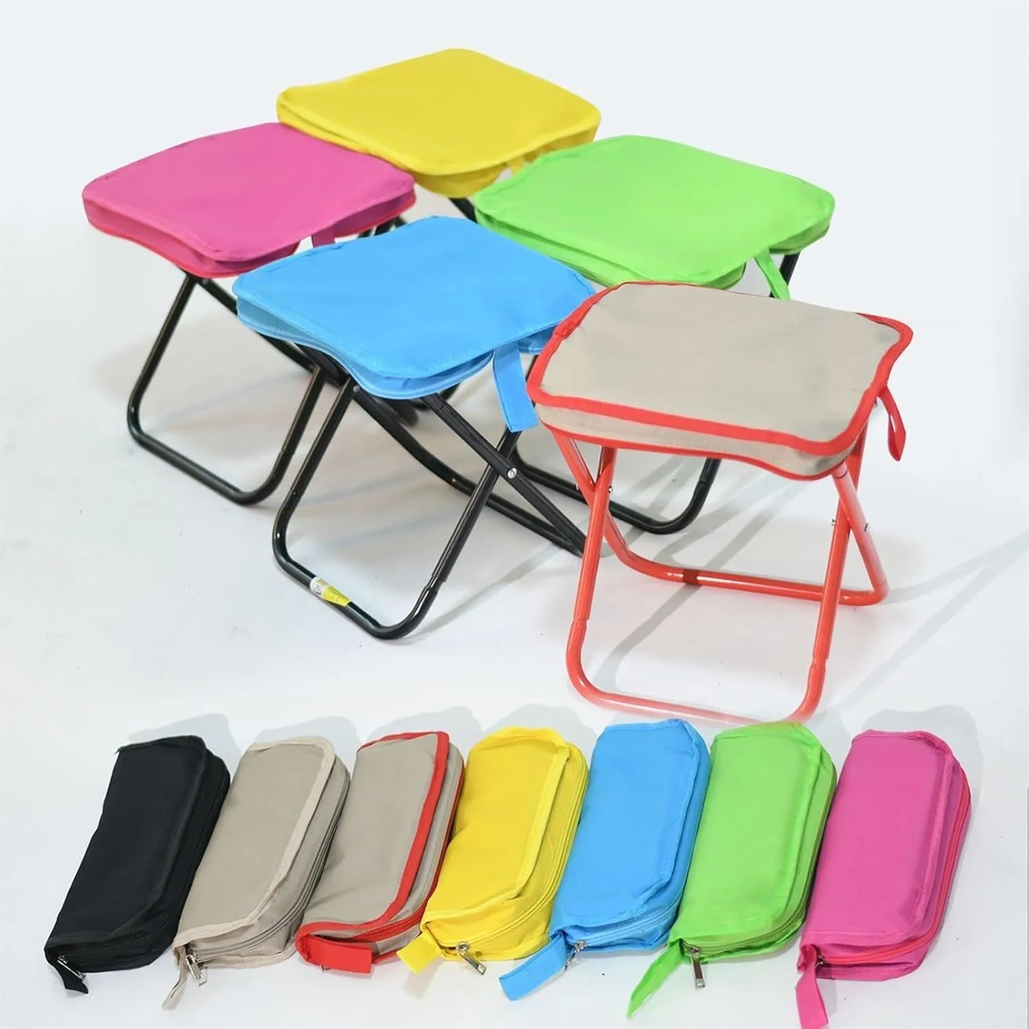 Portable Stool Handbag Type Foldable Small Stool Creative Pocket Storable Fishing Stool Out Picnic Carry On Camping Chair Folding Stool(Blue)