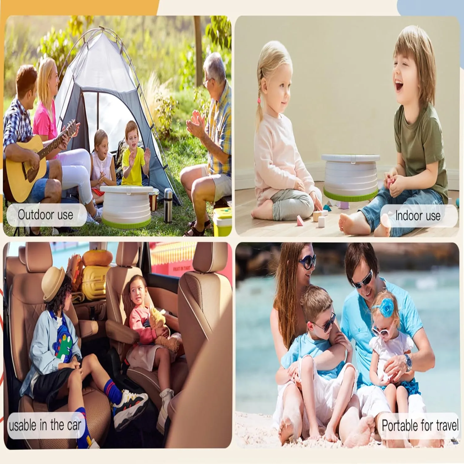 Portable Toilet for Kids,Portable Potty Seat for Toddler Travel,Travel Potty with Travel Bag, Applicable to Camping, Indoor/Outdoor Use, Includes 75 Replacement Bags