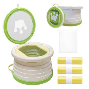 Portable Toilet for Kids,Portable Potty Seat for Toddler Travel,Travel Potty with Travel Bag, Applicable to Camping, Indoor/Outdoor Use, Includes 75 Replacement Bags