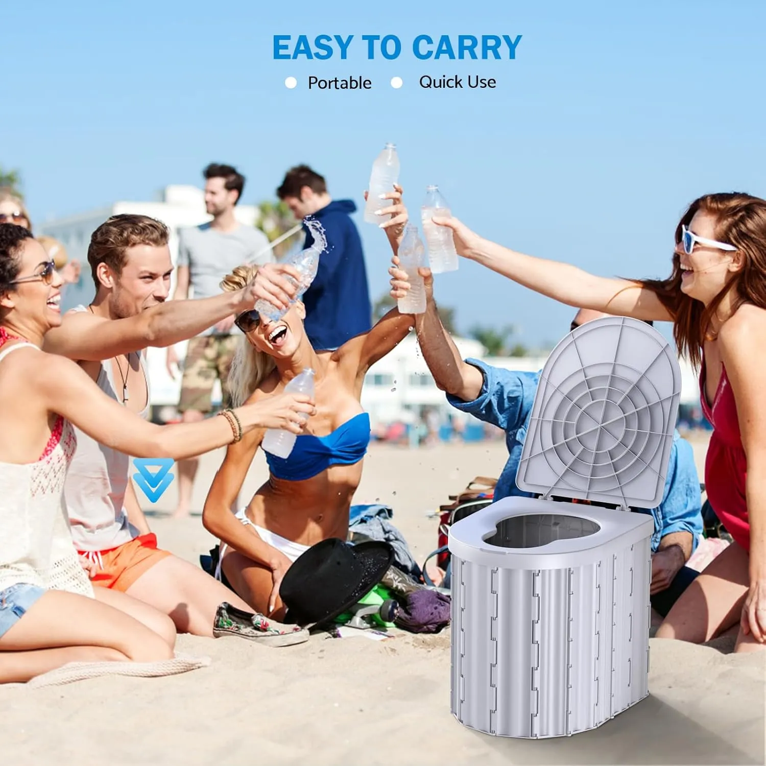 Portable Toilet, Upgraded 12-inch Toilet Seat, Folding Toilet With Removable Paper Holder, Camping Toilet With A Load Capacity Of 450 Lbs, Portable Potty For Indoor, Outdoor, And Emergency Use