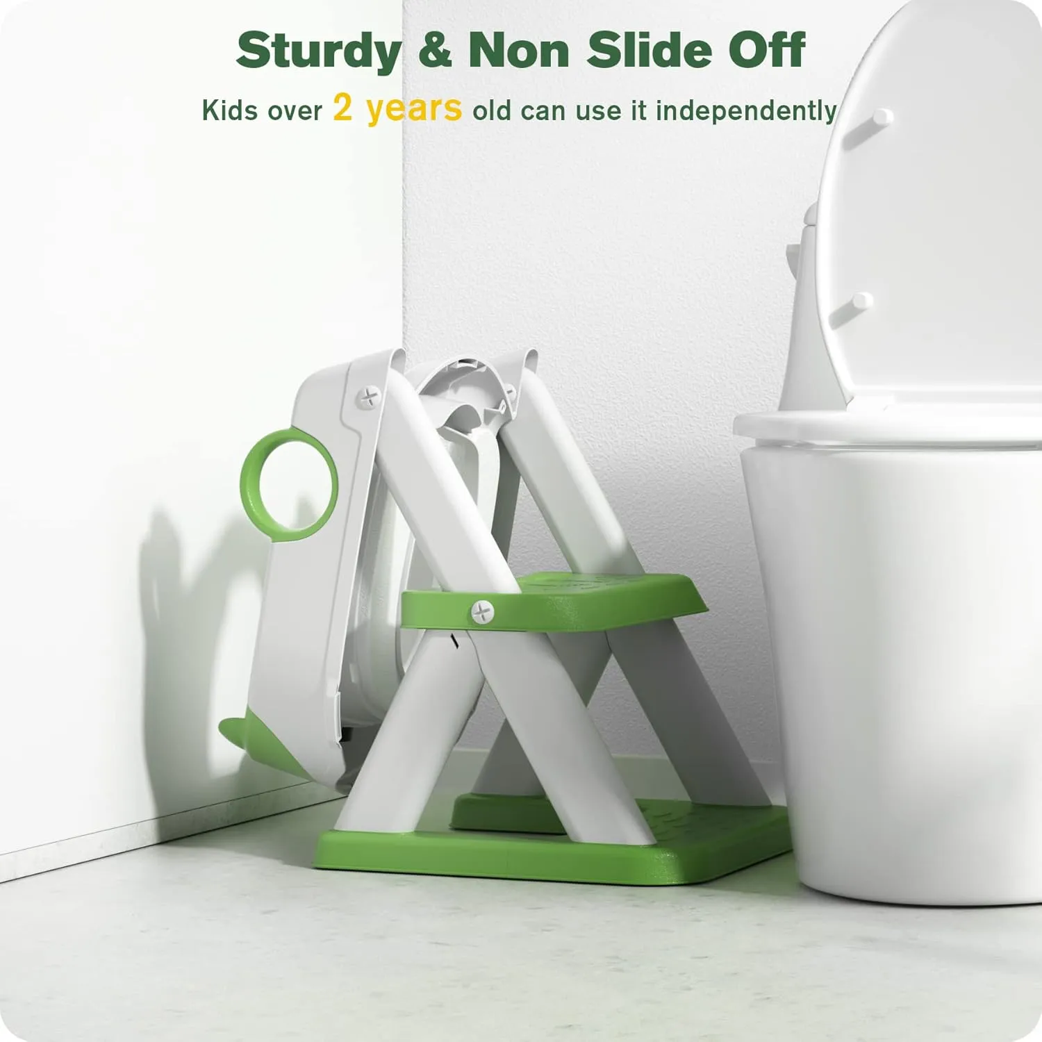 Potty Training Seat, Upgrade Toddler Toilet Seat for Kids Boys Girls, 2 in 1 Potty Training Toilet, Splash Guard Anti-Slip Pad Step Stool