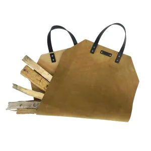 Premium All-Leather Log Carrier - Personalized Firewood Tote | Military-Grade Waterproof Leather & Solid Brass Accents | Rugged Elegance for Your Fireplace | USA Made | Northwind Supply.