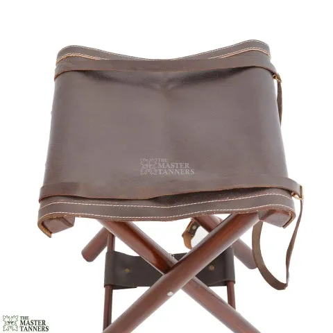 Premium Leather Camp Folding Stool