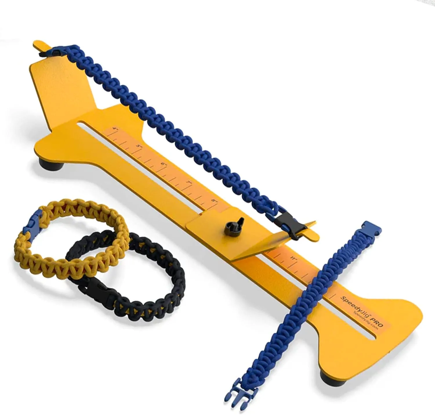 PRO - Paracord Bracelet Kit and Jig | Easily Make Paracord Bracelets from 4" to Over 13" | Adjustable Steel Frame Made in The USA | Includes Free Paracord & Buckles