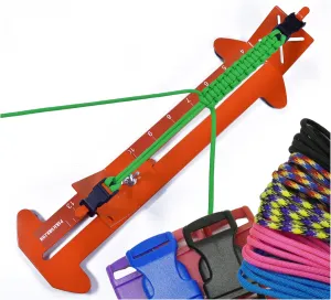 Pro Paracord Jig and Beginner Bracelet Kit - 50 Feet of Paracord and Buckles Free - Built in Monkey Jig