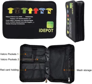 Professional Soccer Referee Accessory Bag Kit Football Soccer Coach Ref Cards Whistle Ball Pressure Gauge Coins in a Multi-Pocket Carryig Bag