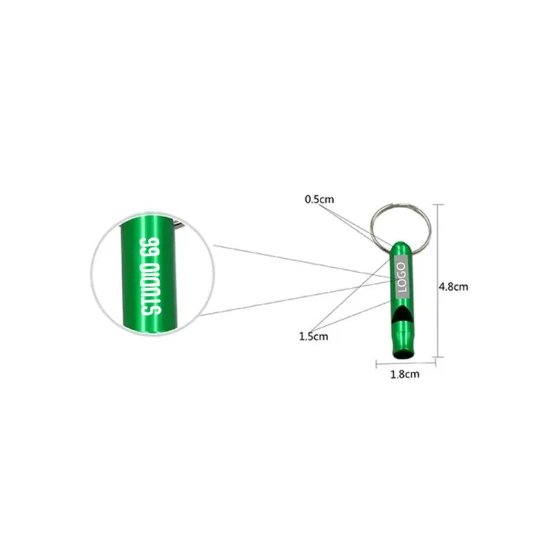 PROMOTIONAL ALUMINIUM WHISTLE KEYCHAIN