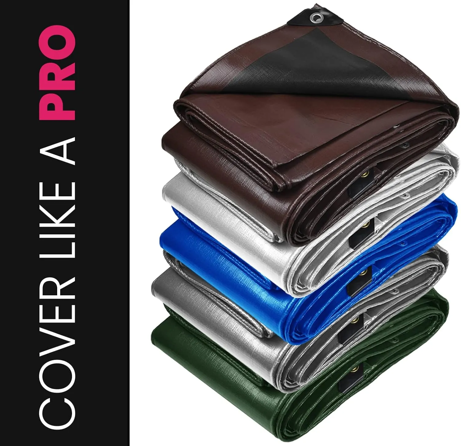 PROTARP Extreme Heavy Duty 22 Mil Tarp Cover, Waterproof, UV Resistant, Rip and Tear Proof, Poly Tarpaulin with Reinforced Edges for Roof, Camping, Patio, Pool, Boat. (White 6′ X 8′)