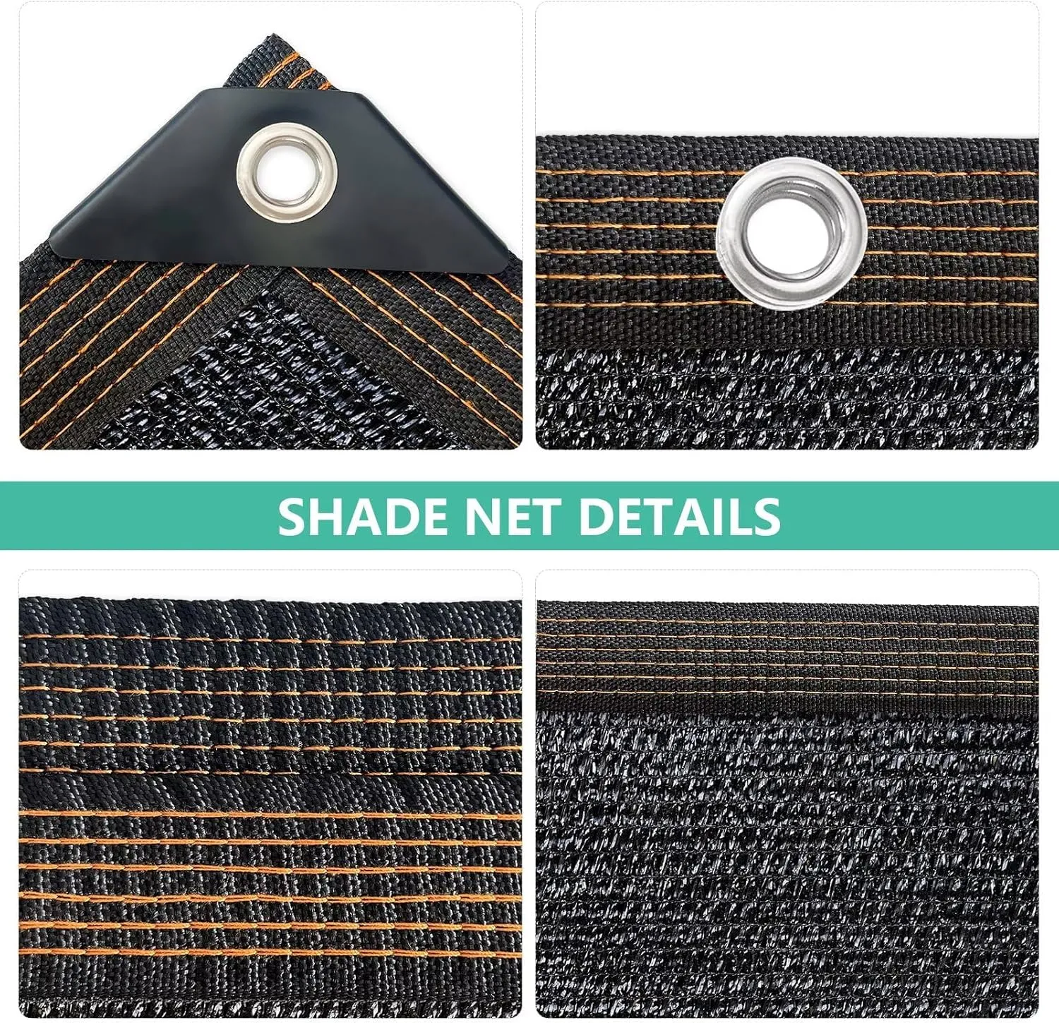 QNLONG Shade Cloth for Garden， 90% Black Shade Net Mesh Tarp with Grommets Sun Shade Cover Tear Resistance for Plants Greenhouse Chicken Coop Vegetables Pergola 6X12FT