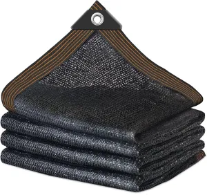 QNLONG Shade Cloth for Garden， 90% Black Shade Net Mesh Tarp with Grommets Sun Shade Cover Tear Resistance for Plants Greenhouse Chicken Coop Vegetables Pergola 6X12FT