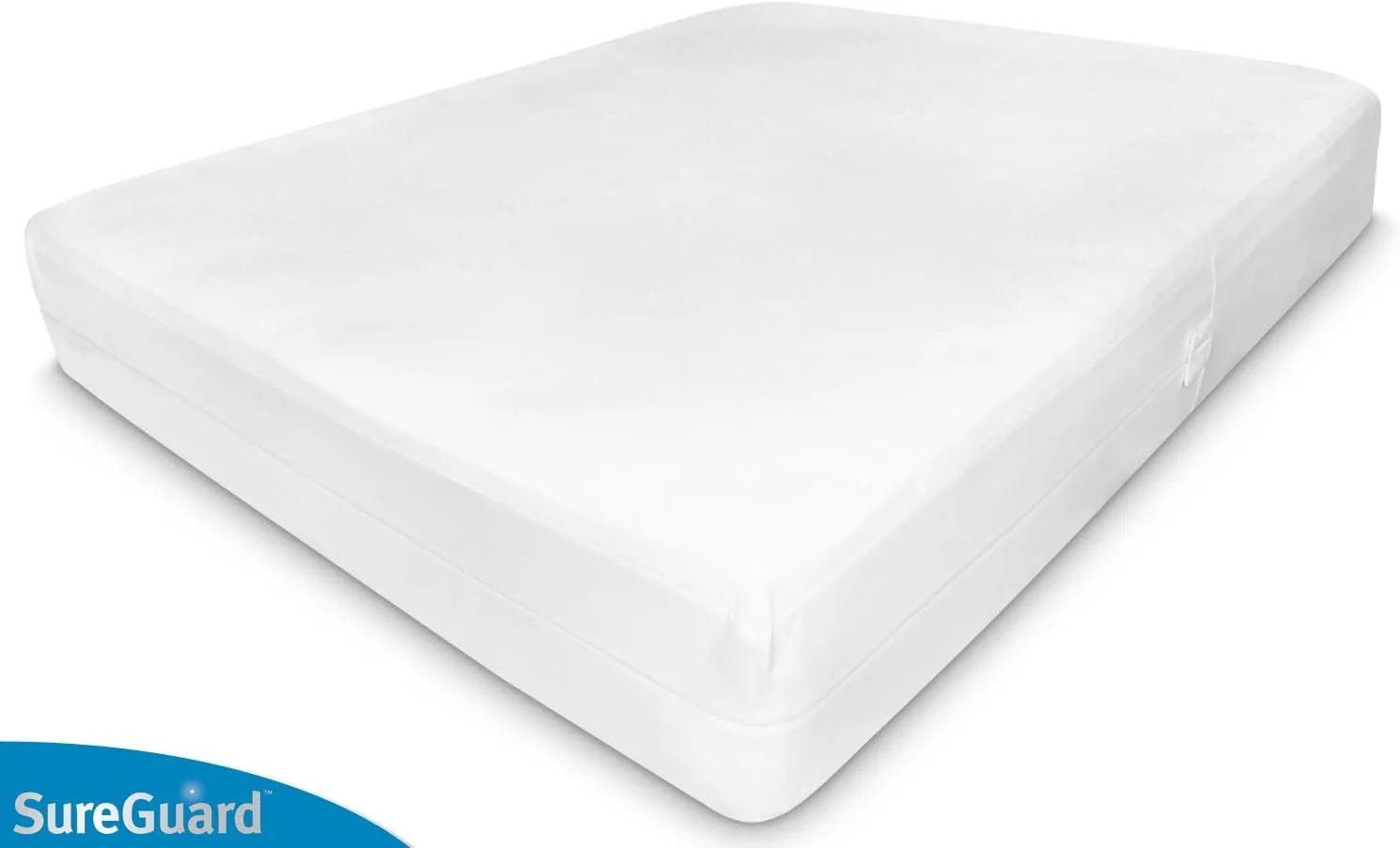 Queen (13-16 in. Deep) SureGuard Mattress Encasement - 100% Waterproof, Bed Bug Proof, Hypoallergenic - Premium Zippered Six-Sided Cover