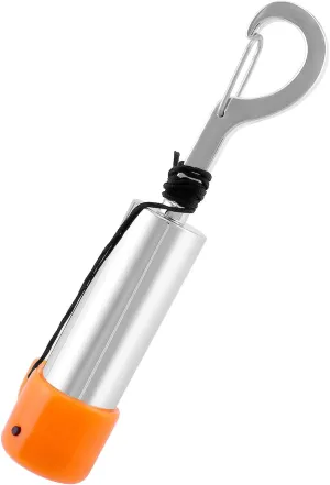 QWORK Scuba Diving Underwater Shaker with Clip, Non-Corrosive Metal Rattle Stick, Compact Safety Signal Bell for Scuba Gear Accessories - Includes Protective Quiet Cover for Marine Life Conservation