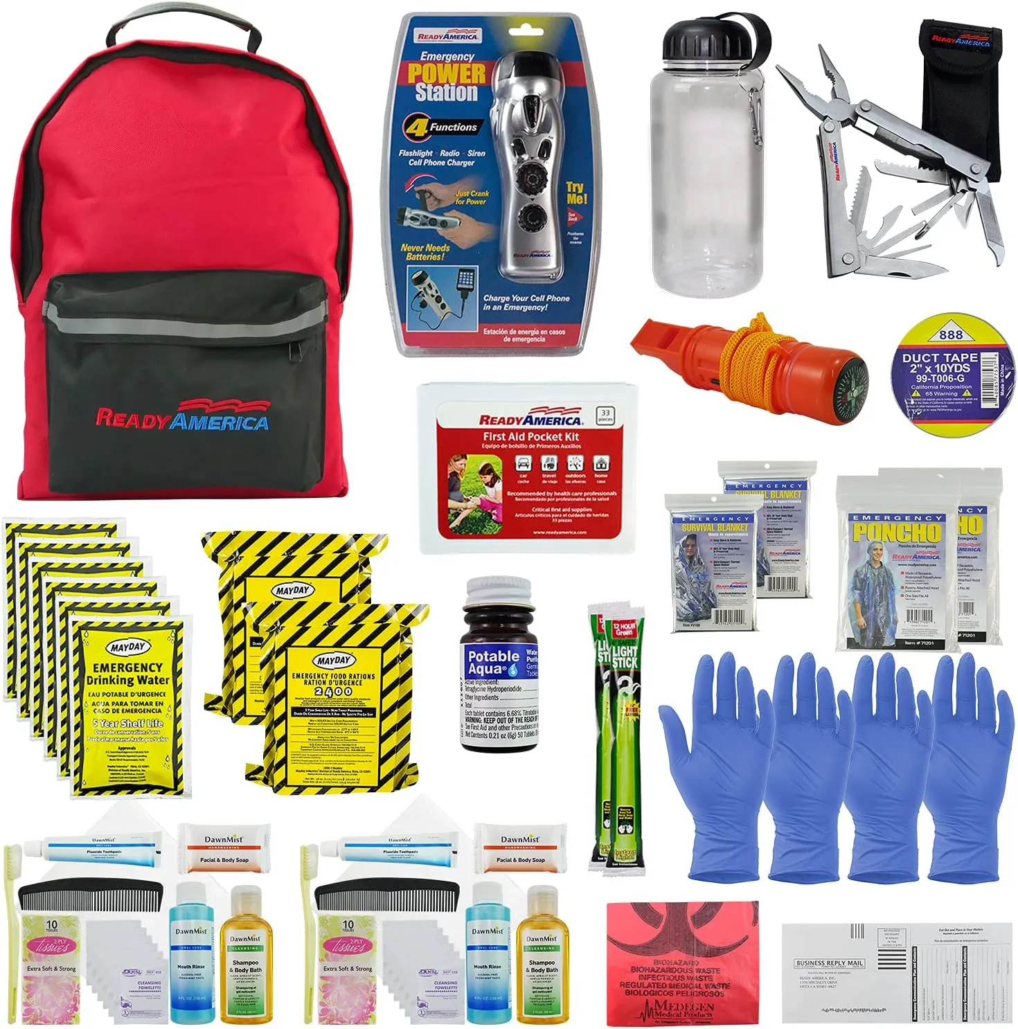 Ready America 72 Hour Deluxe Emergency Kit   Ready America 72 Hour Emergency Kit, 2-Person 3-Day Backpack