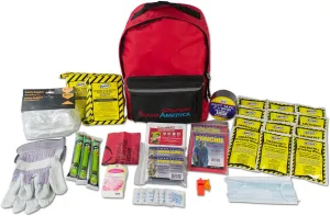 Ready America Tornado Emergency Kit 2-Person, 3-Day Backpack, Includes Emergency Food, Water, First Aid Kit, Survival Blanket, Safety Goggles, Portable Disaster Preparedness Go-Bag