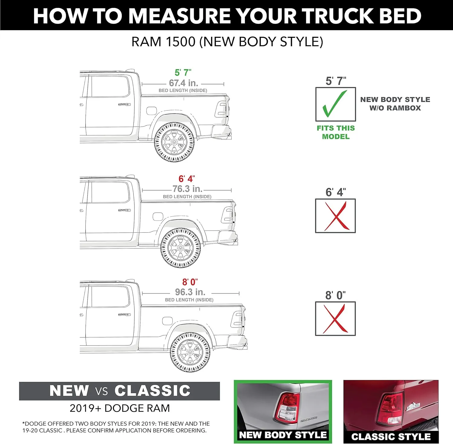 RealTruck UnderCover ArmorFlex Hard Folding Truck Bed Tonneau Cover | AX32008 | Fits 2019 - 2025 Dodge Ram 1500, Does Not Fit w/ Multi-Function (Split) Tailgate 5' 7" Bed (67.4")