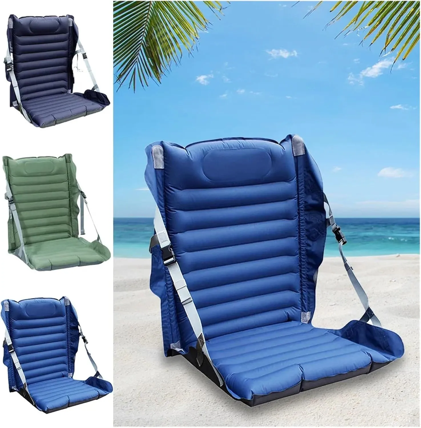 Recliner Inflatable Camping Folding Chair Multi-Angle Adjustable Portable Air Cushion High-Strength Support Outdoor Picnic Beach Portable