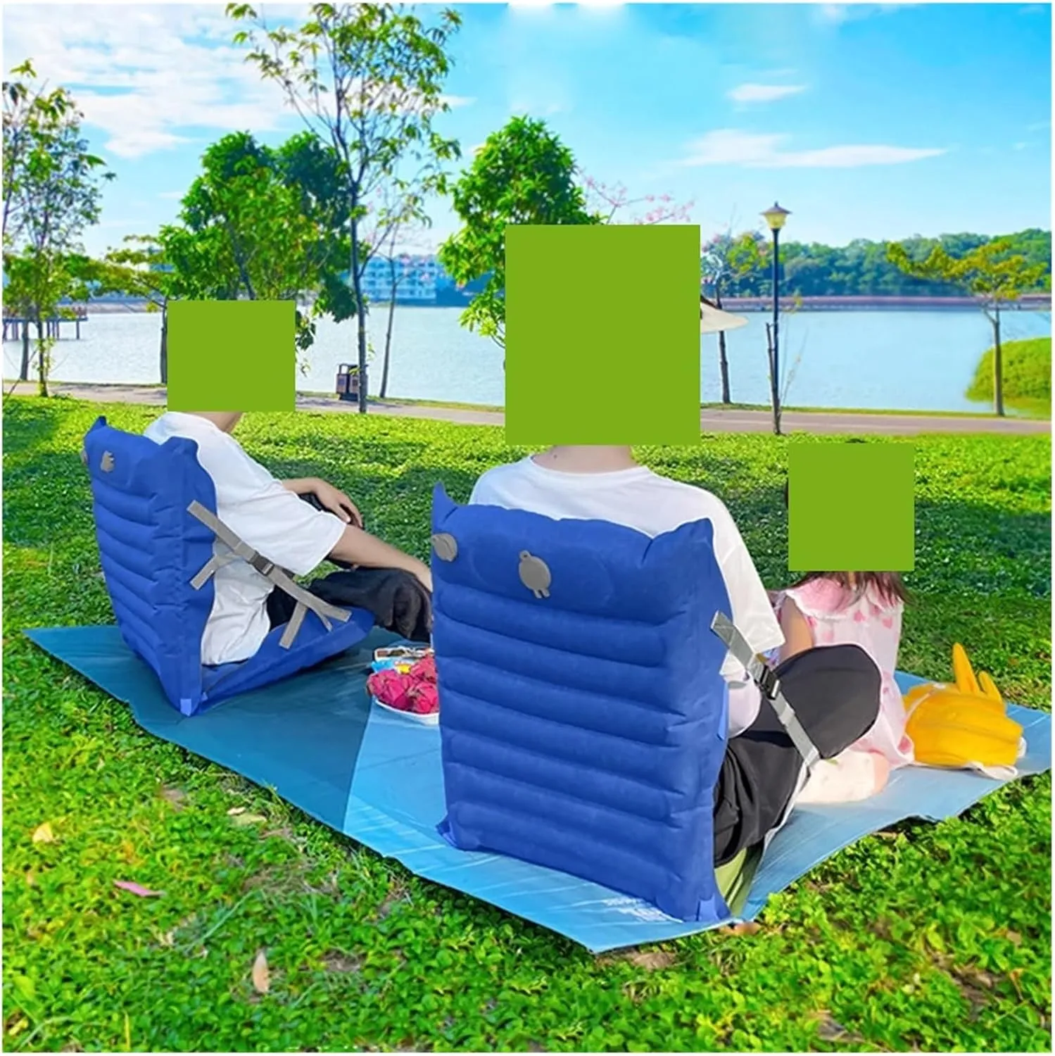 Recliner Inflatable Camping Folding Chair Multi-Angle Adjustable Portable Air Cushion High-Strength Support Outdoor Picnic Beach Portable