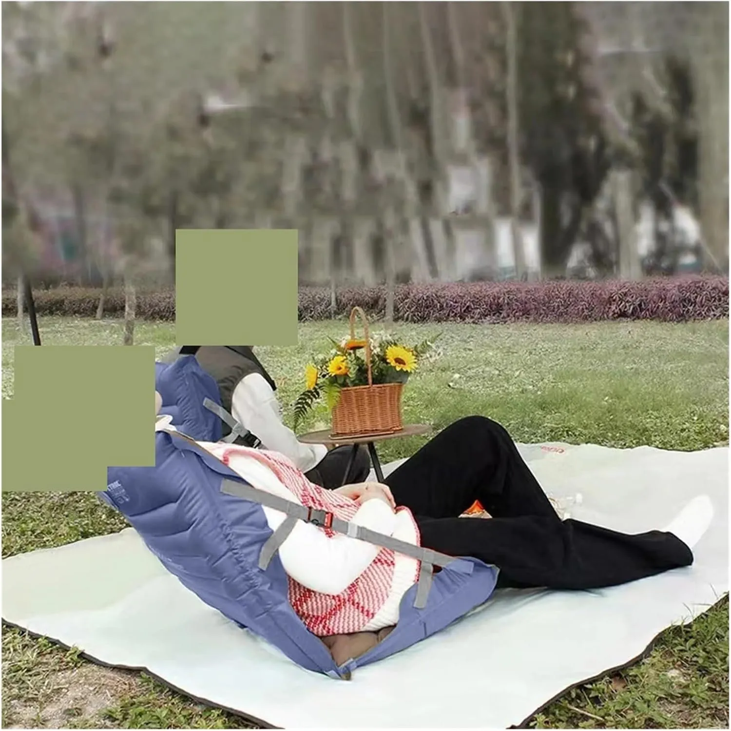 Recliner Inflatable Camping Folding Chair Multi-Angle Adjustable Portable Air Cushion High-Strength Support Outdoor Picnic Beach Portable