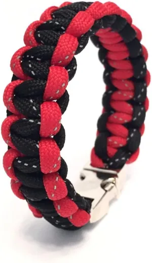 Red and Black Team Atlanta Falcon Reflector Jewelry Paracord Bracelet