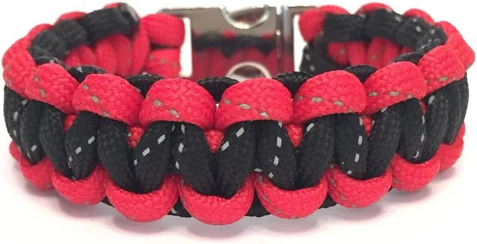 Red and Black Team Atlanta Falcon Reflector Jewelry Paracord Bracelet