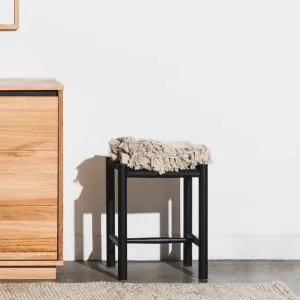 Refined Comfort Oak Low Stool - Black