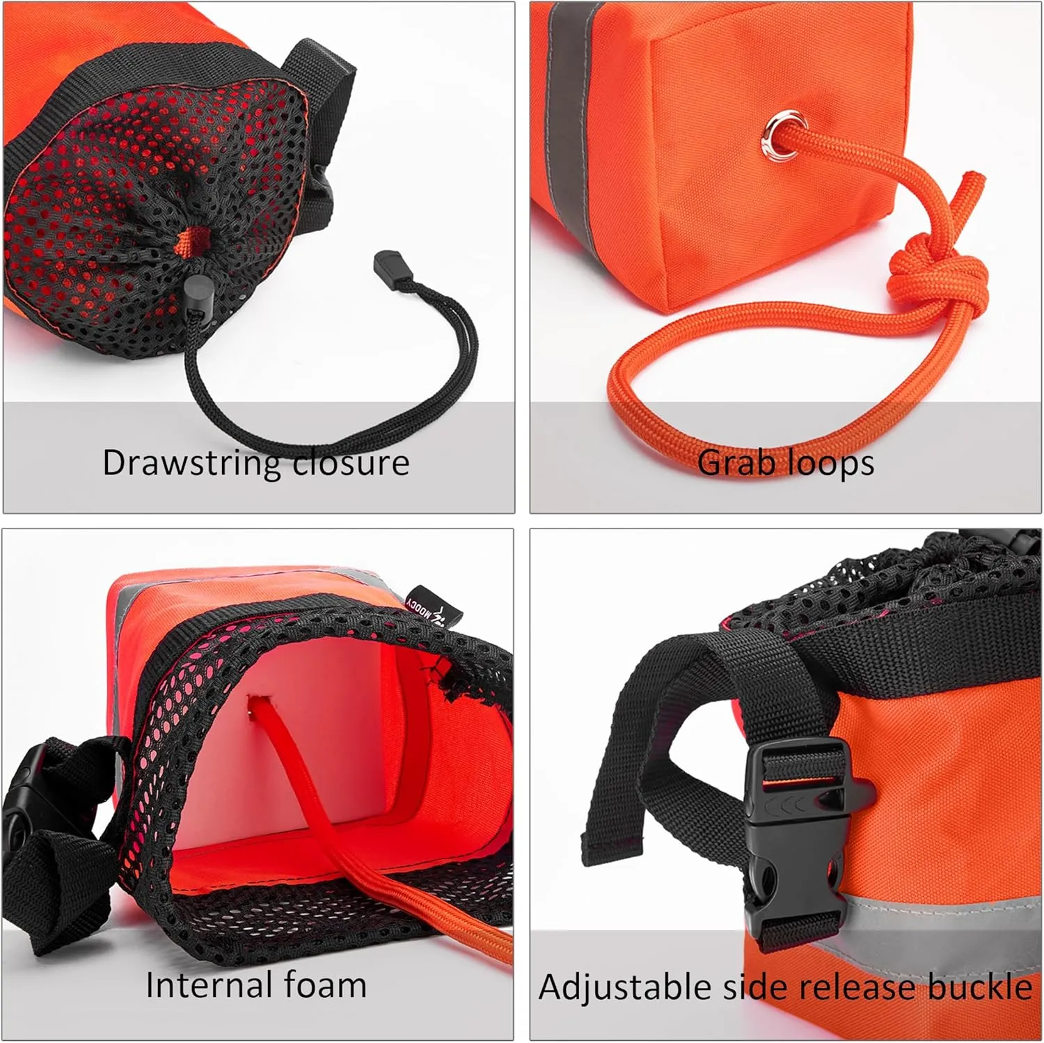 Rescue Throw Rope Bag with 50/100ft Floating Line, Whistle Buckle for Kayaking, Boating, High Limb Throwing - Boat& Kayak Emergency Safty Accessories