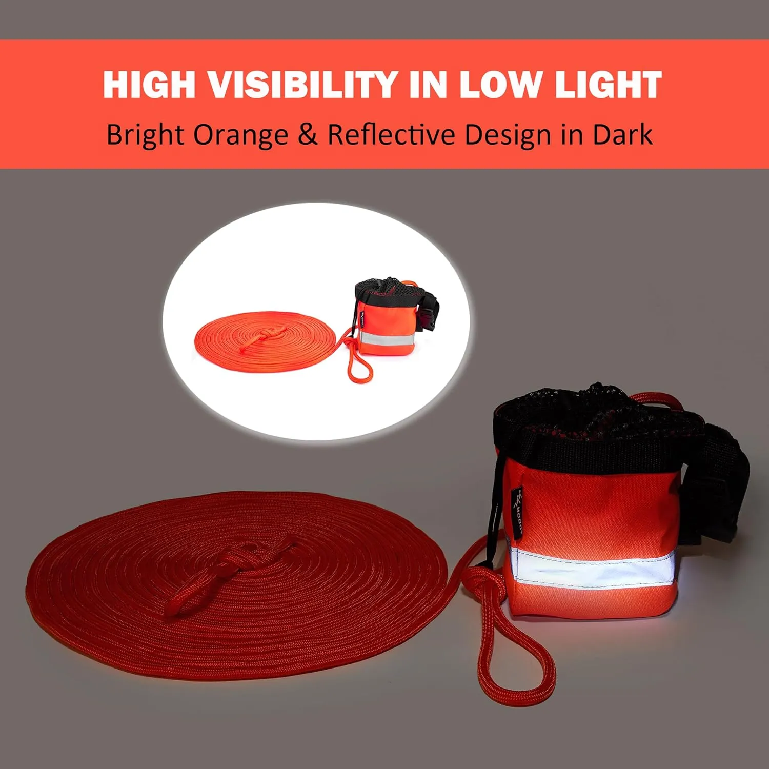 Rescue Throw Rope Bag with 50/100ft Floating Line, Whistle Buckle for Kayaking, Boating, High Limb Throwing - Boat& Kayak Emergency Safty Accessories