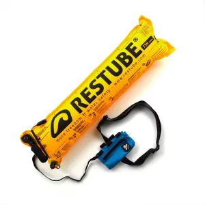 Restube Extreme Safety Buoy – Heavy-Duty Inflatable Swim Float for Rough Waters – Extra Durable, Reusable, Whistle & Storage – for Surf, Kite, and Water Sports Athletes | Azure Blue
