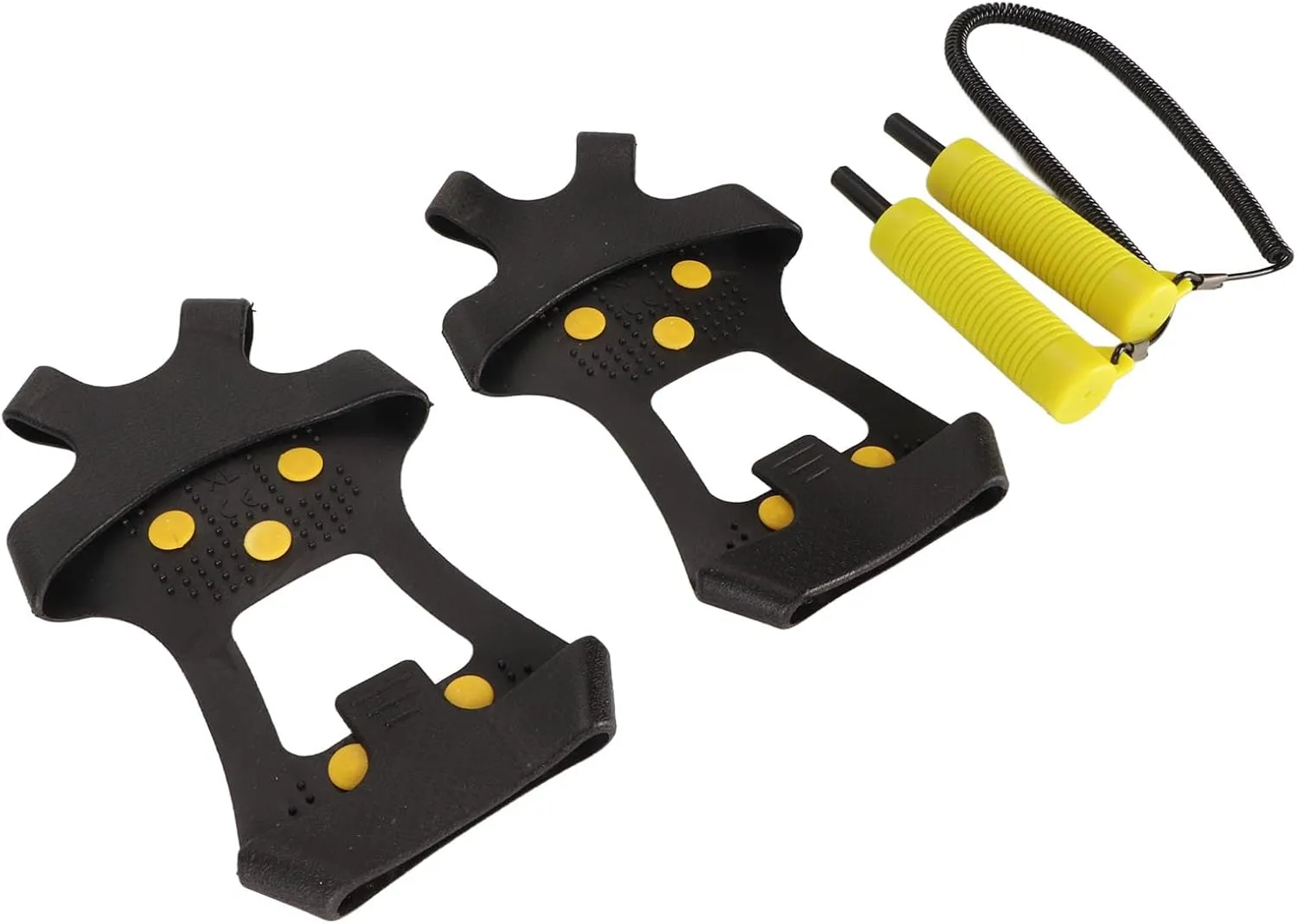Retractable Ice Awls, ABS Stainless Steel Rubber Shoe Spikes Ice Grip with Whistle for Fishing