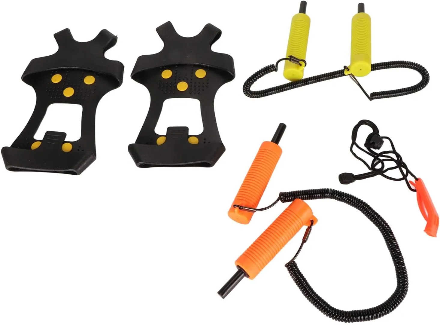 Retractable Ice Awls, ABS Stainless Steel Rubber Shoe Spikes Ice Grip with Whistle for Fishing