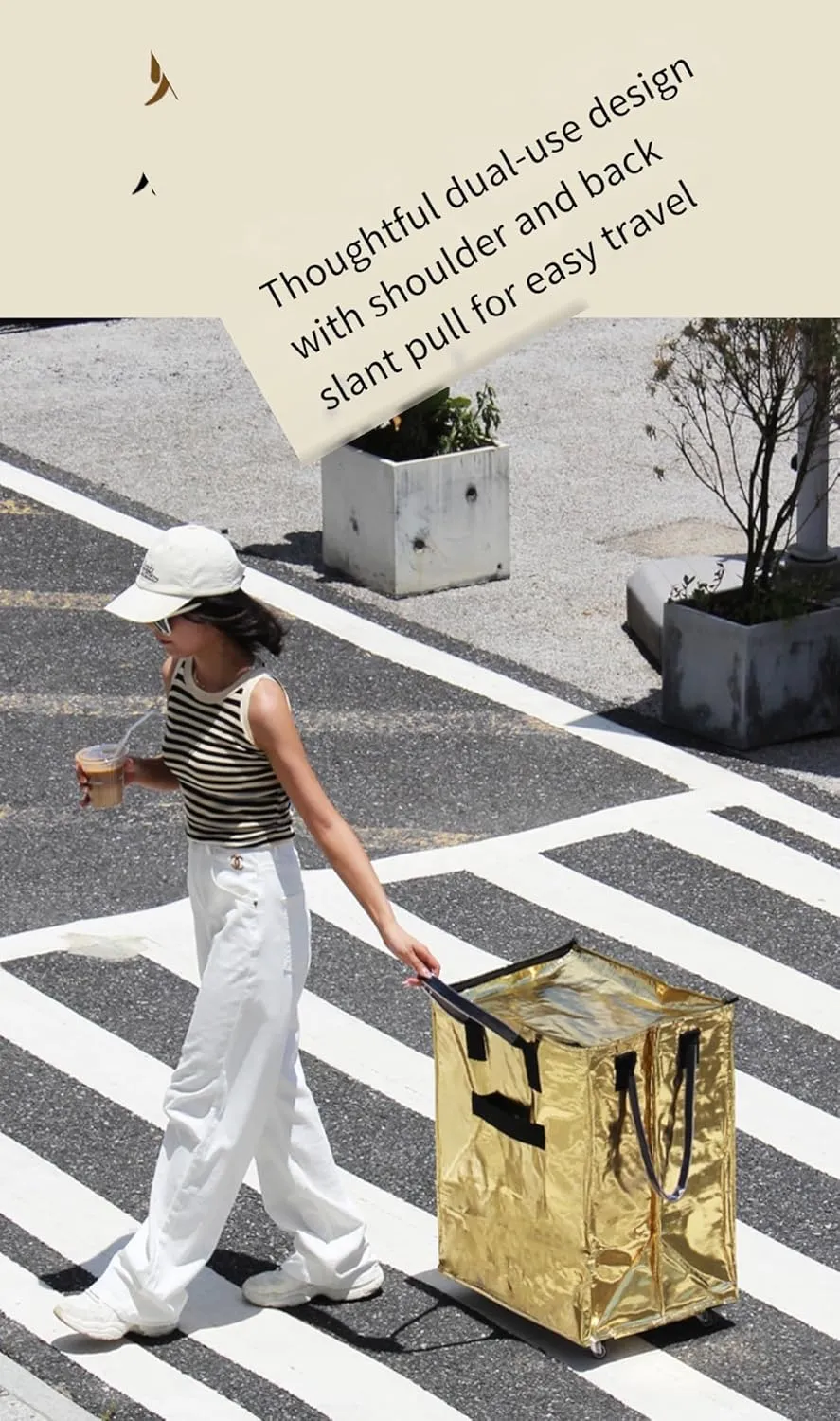 Reusable Wheeled Shopping Bag (Black Medium Size), Folding Shopping Bag, Wheeled Luggage Travel Bag (宝蓝, 中号)