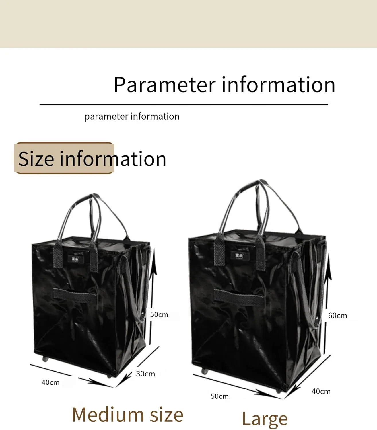 Reusable Wheeled Shopping Bag (Black Medium Size), Folding Shopping Bag, Wheeled Luggage Travel Bag (宝蓝, 中号)