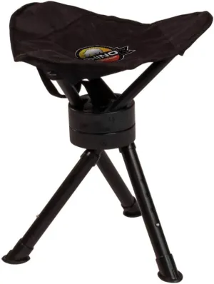 Rhino Blinds Rhino Outdoors RC-829 Hunting Swivel Stool w/Adjustabe Legs, Black