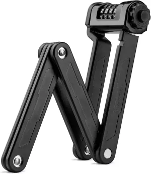 ROCKBROS Folding Bike Lock with Mount - Heavy Duty Anti Theft 4-Digit Foldable Lock