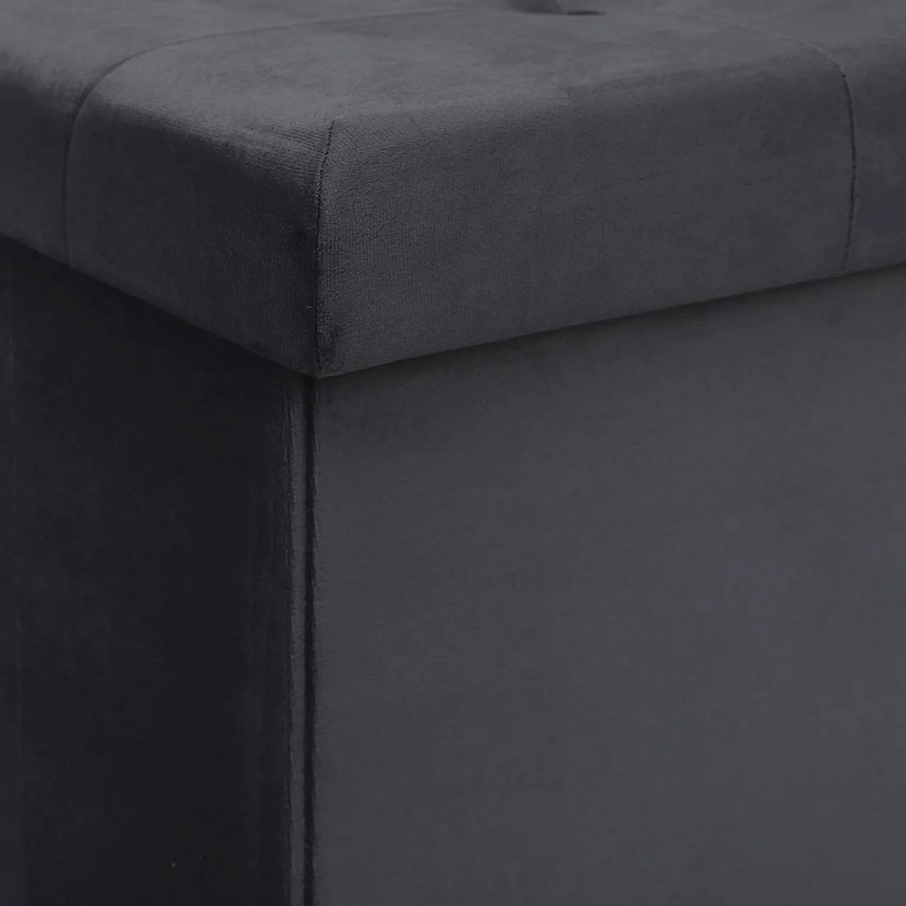 Rootz Foldable Storage Box - Ottoman Bench - Velvet Upholstery - 80L Capacity - 76cm x 38cm x 37.5cm - Max Load 300kg