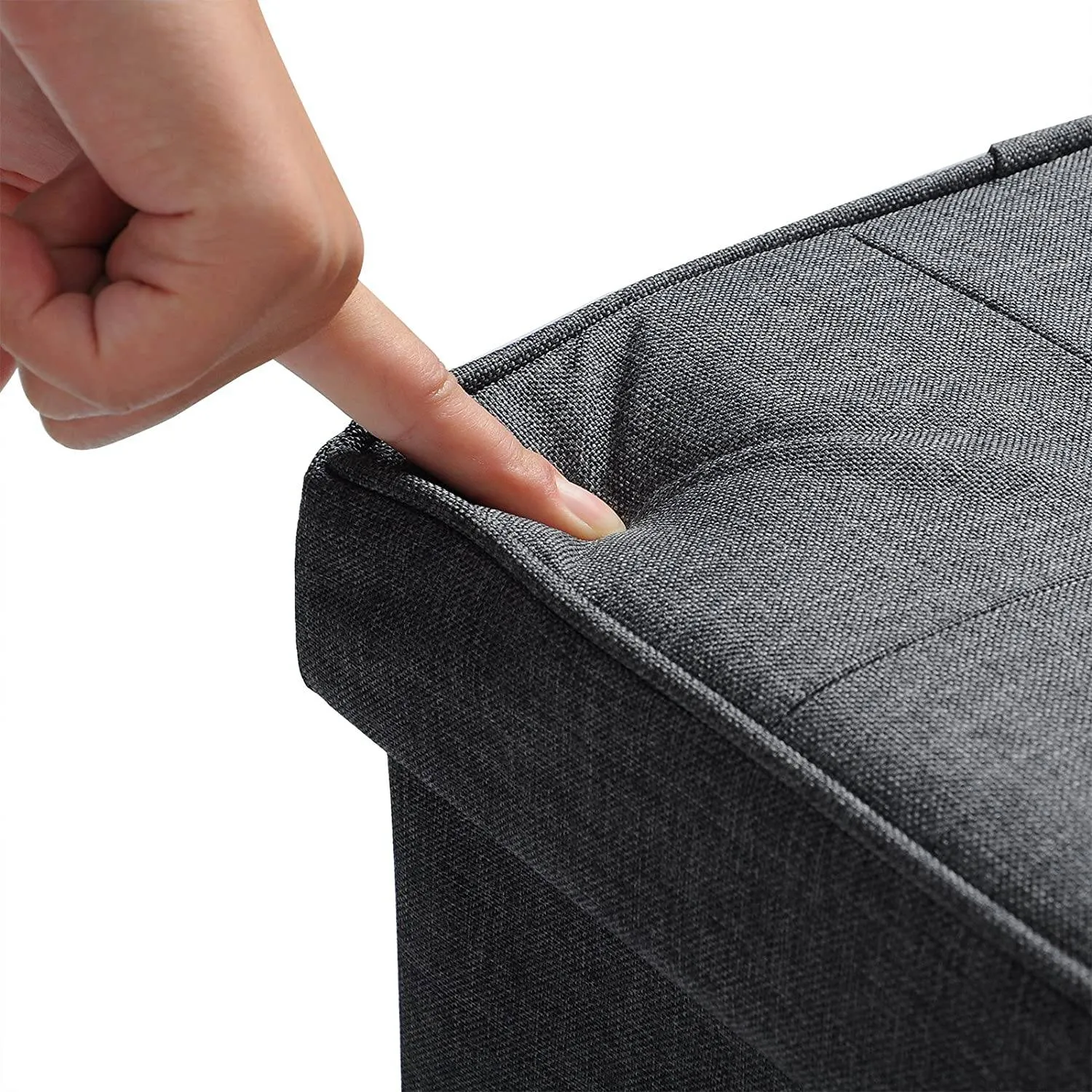 Rootz Foldable Storage Stool Set - Ottoman Bench - Portable Footrest - MDF Structure - 37.5cm x 38cm x 37.5cm