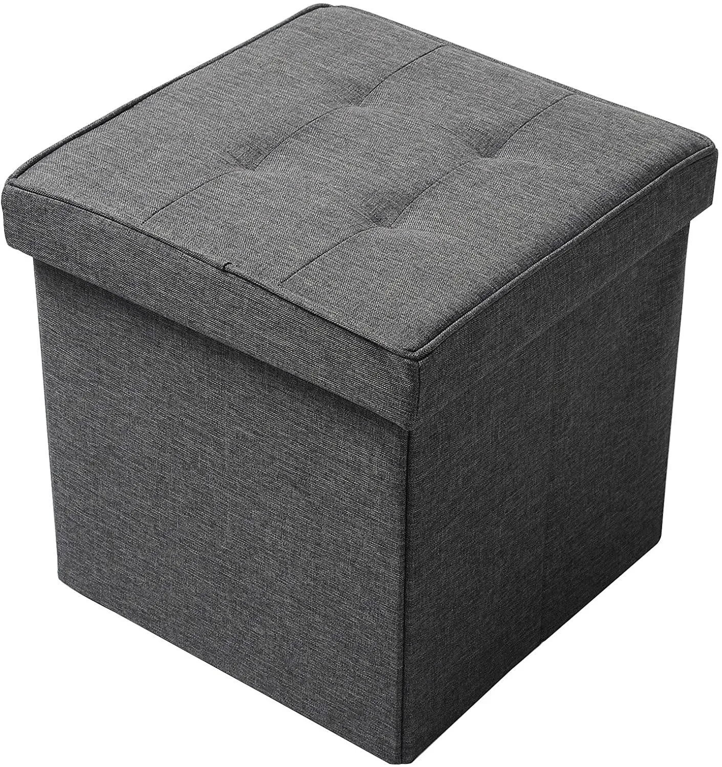 Rootz Foldable Storage Stool Set - Ottoman Bench - Portable Footrest - MDF Structure - 37.5cm x 38cm x 37.5cm