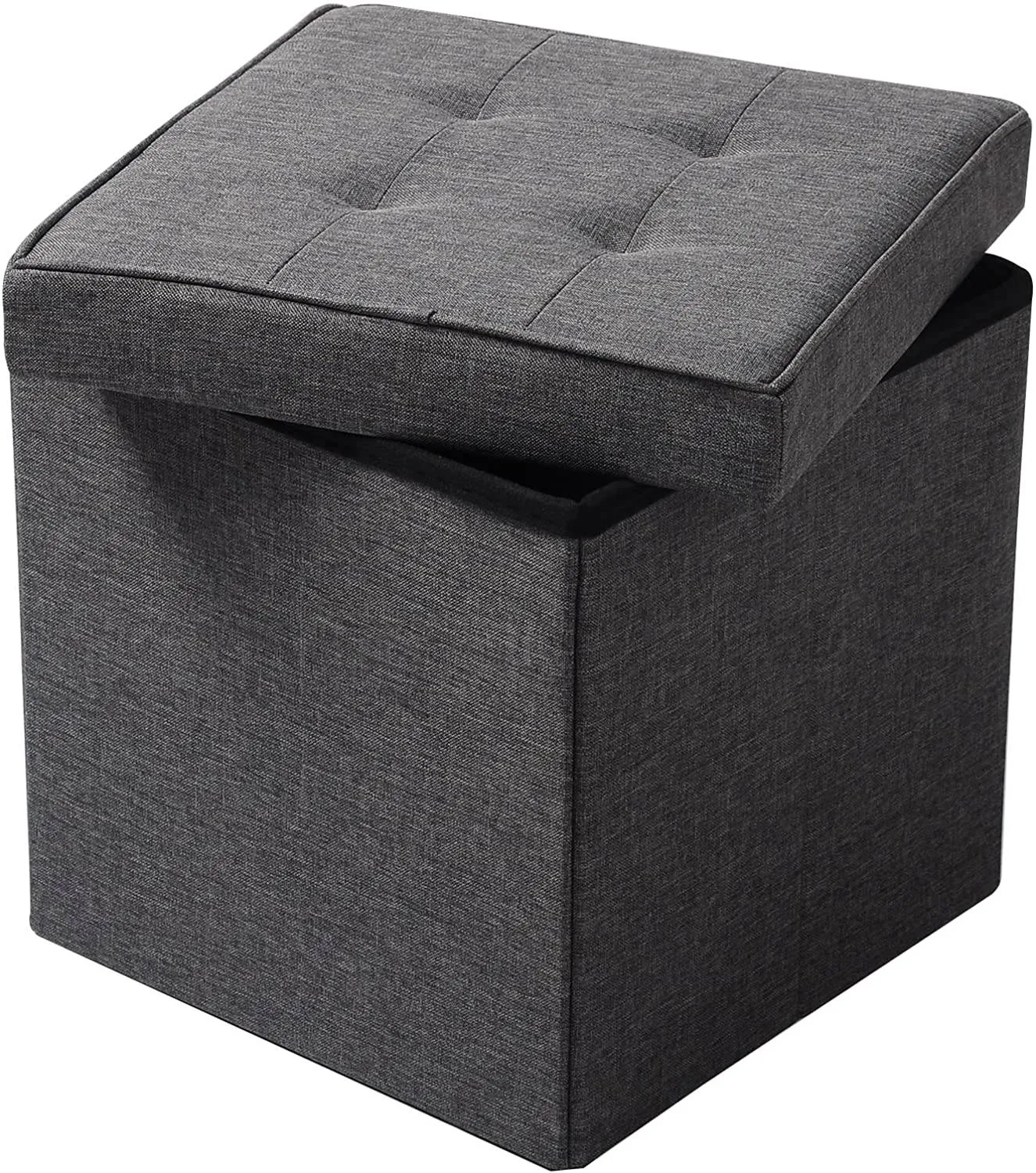 Rootz Foldable Storage Stool Set - Ottoman Bench - Portable Footrest - MDF Structure - 37.5cm x 38cm x 37.5cm