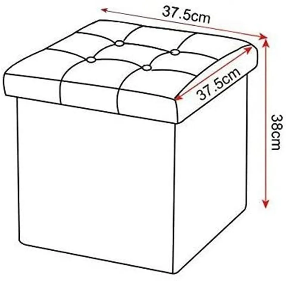 Rootz Foldable Storage Stool Set - Ottoman Bench - Portable Footrest - MDF Structure - 37.5cm x 38cm x 37.5cm