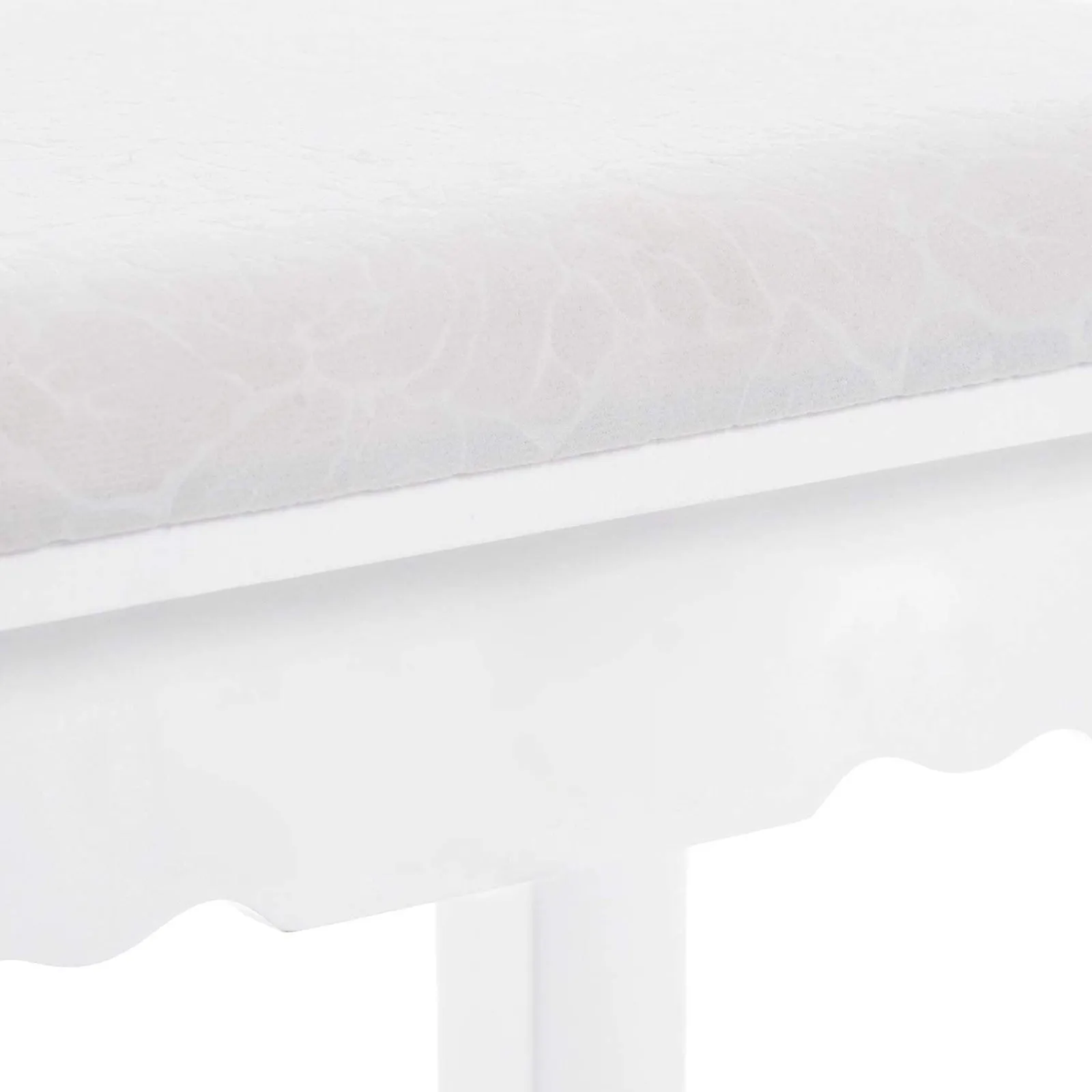 Rootz Upholstered Stool - Makeup Stool - Vanity Seat - Solid Wood Legs - MDF Seat - 45cm x 37cm x 28cm