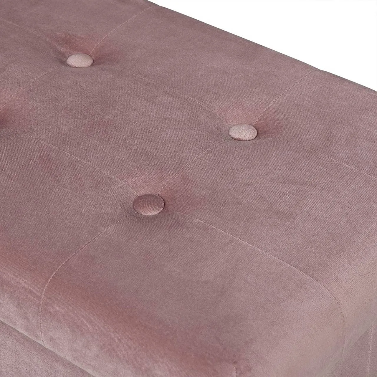 Rootz Velvet Storage Stool - Foldable Ottoman - Large Capacity - Elegant Design - 76cm x 38cm x 37.5cm
